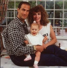 Photo of Annaliza Kelly with father Steven Seagal and mother Kelly LeBrock in 1989.